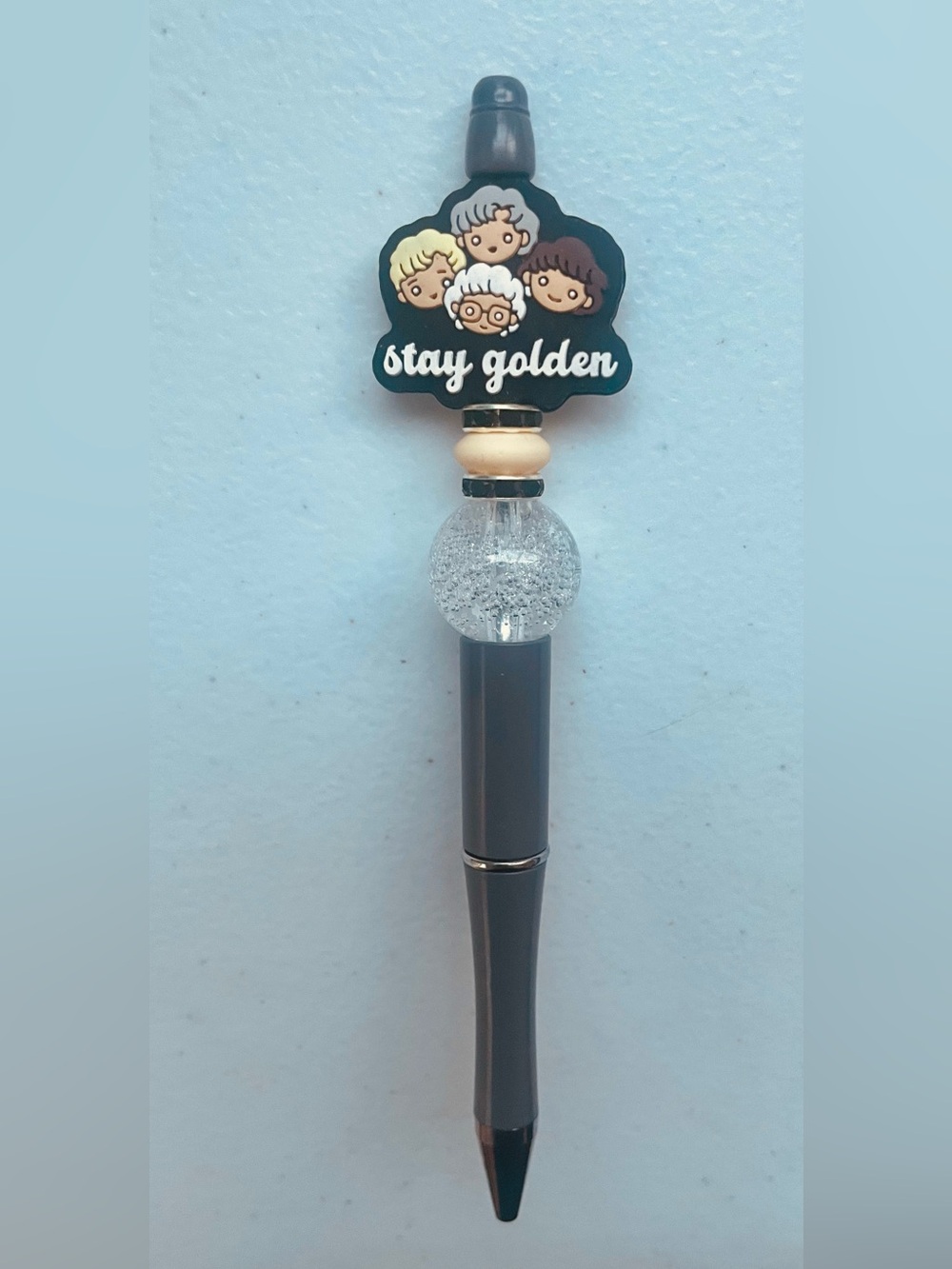 "Stay Golden" Decorative Black Ballpoint Pen